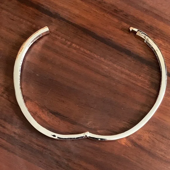 Silver tone rhinestone hinge bracelet - Picture 6 of 8